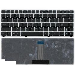 клавиатура для ноутбука asus ul20 eee pc 1201 черная с серебристой рамкой