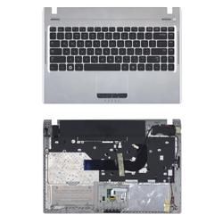 клавиатура для ноутбука samsung q330 черная топ-панель серебристая