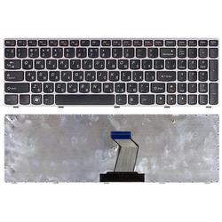 клавиатура для ноутбука lenovo ideapad z560 z565 g570 g770 черная с бронзовой рамкой