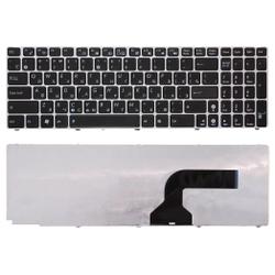 клавиатура для ноутбука asus k52 ul50 черная с серебристой рамкой