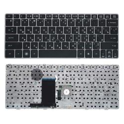 клавиатура для ноутбука hp elitebook 2560p 2570p черная с серебристой рамкой