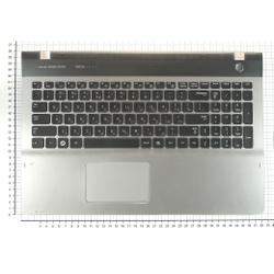 клавиатура для ноутбука samsung qx530 топкейс серебристый кнопки черные