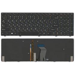 клавиатура для ноутбука lenovo ideapad y580 черная с черной рамкой с подсветкой