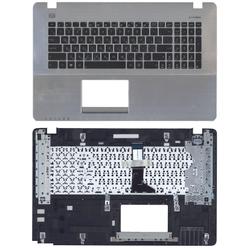 клавиатура для ноутбука asus x750ln черная топ-панель серебристая