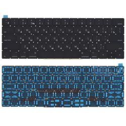 клавиатура для ноутбука macbook pro 13 15 retina a1706 черная с подсветкой плоский enter