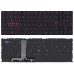 клавиатура для ноутбука lenovo legion y520 y520-15ikb черная без рамки, красная подсветка