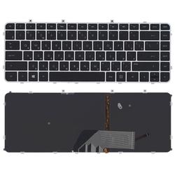 клавиатура для ноутбука hp envy 4-1000 envy 6-1000 черная с серебристой рамкой и подсветкой