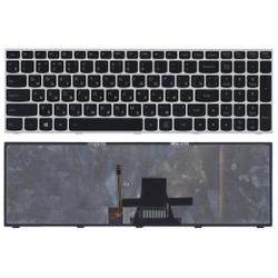 клавиатура для ноутбука lenovo ideapad g50-70 g50-30 черная с серой рамкой c подсветкой