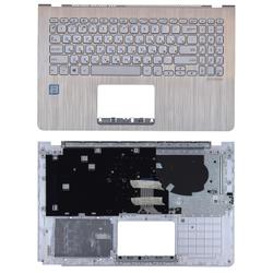 клавиатура для ноутбука asus vivobook s15 s530u x530un серебристая топ-панель