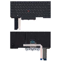 клавиатура для ноутбука lenovo thinkpad e14 черная с подсветкой и указателем
