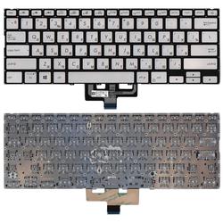 клавиатура для ноутбука asus zenbook ux433fa серебристая с подсветкой