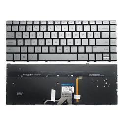 клавиатура для ноутбука hp spectre x360 13-w000 13-ac000 серебристая с подсветкой