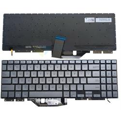 клавиатура для ноутбука asus zenbook flip 15 ux562f серебристая с подсветкой