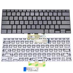 клавиатура для ноутбука asus zenbook flip 14 ux462da серебристая с подсветкой