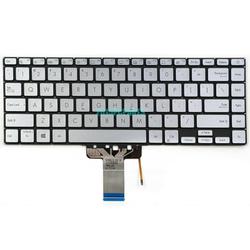 клавиатура для ноутбука asus zenbook 14 ux434 серебристая с подсветкой