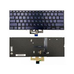клавиатура для ноутбука asus zenbook 14 ux434fa синяя с подсветкой