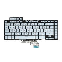 Клавиатура для ноутбука Asus ROG GU502 серебристая c подсветкой маленький энтер