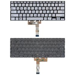 клавиатура для ноутбука asus vivobook s432fa серебристая с подсветкой