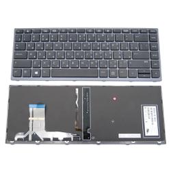 клавиатура для ноутбука hp zbook studio g3 черная, рамка серая, с подвсеткой