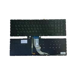 клавиатура для ноутбука hp pavilion 15-bs, 15-bw, 17-bs, 250 g6, 255 g6, 258 g6 черная, зеленые кнопки, с подсветкой