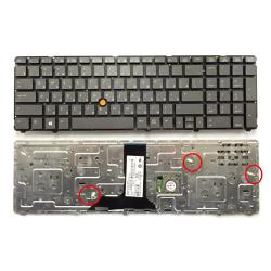 клавиатура для ноутбука hp elitebook 8760p, 8760w, 8770p, 8770w черная, без рамки, с джойстиком