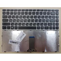 клавиатура для ноутбука lenovo ideapad flex 2-14, g40-30, g40-70 черная, рамка серебряная