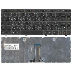 клавиатура для ноутбука lenovo ideapad z380, z480, z485, g480 черная, рамка серая