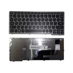 клавиатура для ноутбука lenovo ideapad yoga 11s черная, рамка серебристая