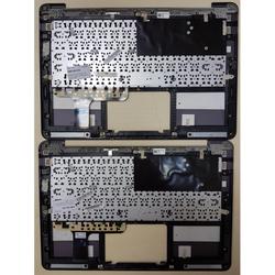 клавиатура для ноутбука asus x305fa черная, верхняя панель в сборе (серая)