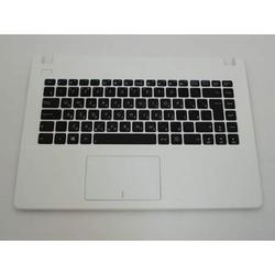 клавиатура для ноутбука asus x451 черная, верхняя панель в сборе (белая)