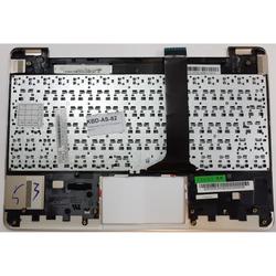 клавиатура для ноутбука asus tf210 черная, верхняя панель в сборе (серебряная)